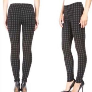 Joie Keena Checkered Ponte Pull On Ankle Pants, Size Small, Black Gray